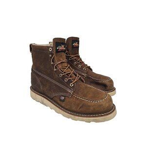 Thorogood Men's 6" 814-4203 USA Wedge Sole Soft Toe Boot Brown Size 10 2E